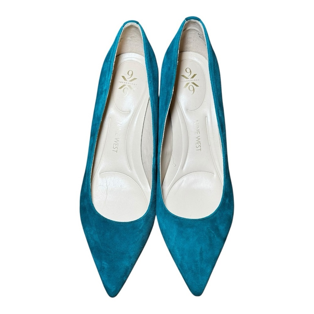 Nine West Turquoise Suede Heels Size 7.5